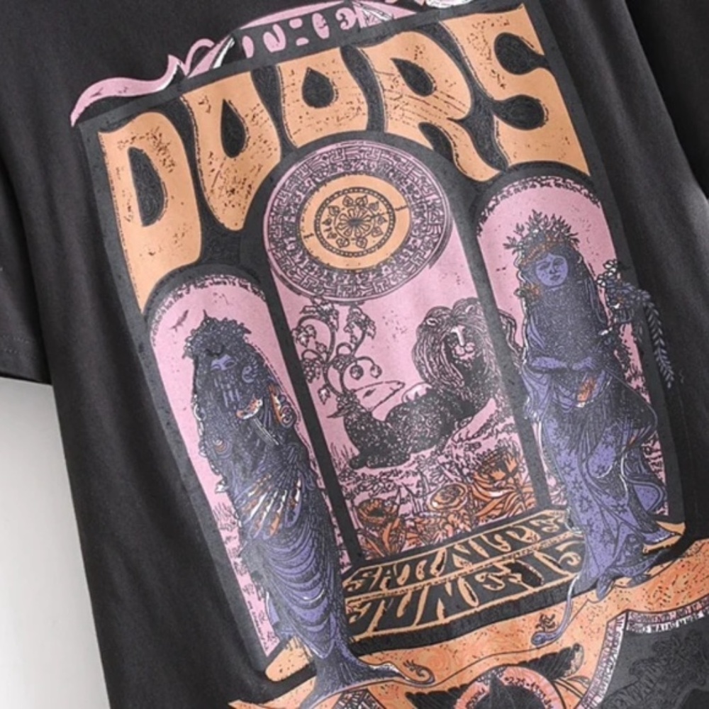 044 black the doors band concert graphic tee - Picture 3 of 5
